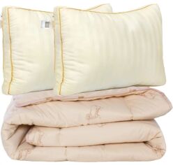 Акція на Набір MirSon №9564 Gold camel Ковдра літня Полуторна 140х205 Wool + Подушка 50х70 від Rozetka