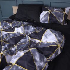 Акція на Підковдра MirSon полуторна 143x210 см 17-0734 Black Marble Mosaic Бязь від Rozetka