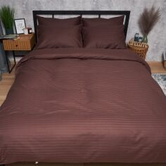 Акція на Постільний набір Moon&Star підковдра 200х220 + 2 наволочки 50х70 Satin Stripe Warm Espresso (MS-890000790) від Rozetka