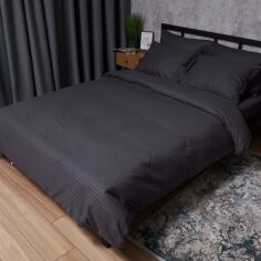 Акція на Постільний набір Moon&Star підковдра 200х220 + 2 наволочки 50х70 Satin Stripe Dark Serenity (MS-890000820) від Rozetka