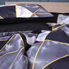Акція на Наволочка MirSon 17-0734 Black Marble Mosaic Бязь Чорна 50х70 см від Rozetka