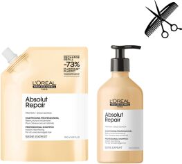 Акція на Набір шампуню L'Oreal Professionnel Paris Serie Absolut Repair  для сухого та пошкодженого волосся 500 мл  + Refill 500 мл (3474637242206/3474636975914) від Rozetka