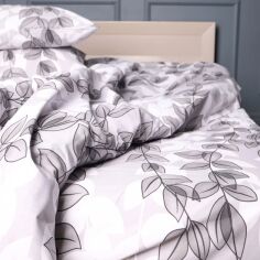 Акція на Простирадло MirSon Ranforce Elite 17-0695 Silver Foliage King Size 220x240 см від Rozetka