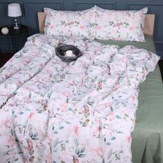 Акція на Простирадло на резинці MirSon 150x190+25 см 00-9 Birds and Flowers поплін від Rozetka