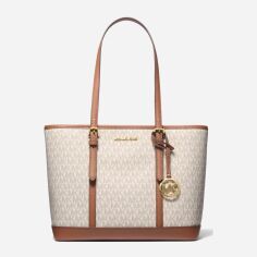 Акція на Сумка шопер жіноча зі штучної шкіри Michael Kors 976076297 Молочна від Rozetka