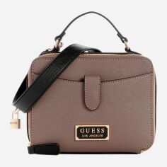 Акція на Сумка крос-боді через плече жіноча маленька Guess 39186475 Коричнева від Rozetka