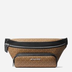 Акція на Сумка на пояс чоловіча зі штучної шкіри Michael Kors 523837928 Коричнева від Rozetka