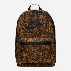 Акція на Рюкзак спортивний тканинний 25 л вміщує формат А4 Nike NK Heritage BKPK-Snake HJ8345-815 Чорний з помаранчевим від Rozetka