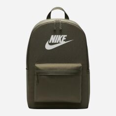 Акція на Рюкзак спортивний тканинний 25 л вміщує формат А4 Nike NK Heritage BKPK DC4244-222 Темно-зелений від Rozetka