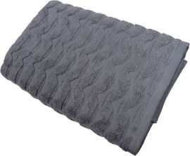 Акція на Рушник махровий GM Textile для сауни 100х150 см Зигзаг сірий від Rozetka