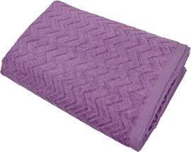Акція на Рушник махровий жакардовий велюр GM Textile банний 70х140 см Зигзаг темно-фіолетовий від Rozetka