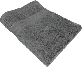 Акція на Рушник махровий GM Textile Zero Twist з бордюром Бавовняний 40x70 см Сірий від Rozetka