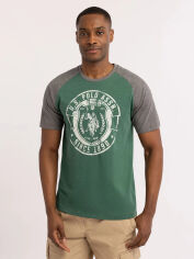 Акція на Футболка бавовняна довга чоловіча U.S. Polo Assn 11D469-2X00A (Green Trail Heather) XL Зелена з принтом від Rozetka