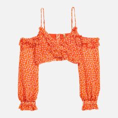 Акція на Топ жіночий H&M XAZ122034CZSX 44 Помаранчевий з білим від Rozetka
