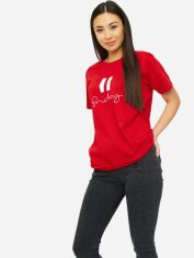 Акція на Футболка бавовняна довга жіноча YAPPI Boyfriend WRD20093 M Червона від Rozetka