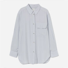 Акція на Сорочка оверсайз жіноча H&M 9879723wer S Світло-блакитна від Rozetka
