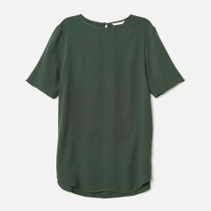 Акція на Блузка жіноча H&M XAZ140627KXUO 34 Темно-зелена від Rozetka