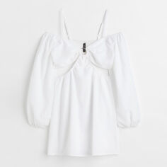 Акція на Сукня коротка літня жіноча H&M 10362085wer L Біла від Rozetka