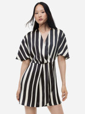 Акція на Сукня коротка літня жіноча H&M 1165281wer XS Чорна з білим від Rozetka