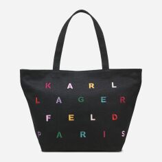Акція на Сумка шопер жіноча тканинна Karl Lagerfeld 948661009 Чорна від Rozetka