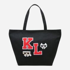 Акція на Сумка шопер жіноча тканинна Karl Lagerfeld Paris 219153846 Чорна від Rozetka