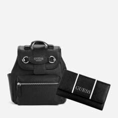 Акція на Набір (рюкзак + гаманець) жіночий Guess 772822569 Чорний від Rozetka