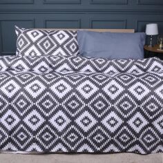 Акція на Комплект постільної білизни MirSon King Size 220х240 см 17-0730 Silver Geo Zebra Бязь від Rozetka