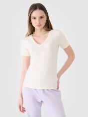 Акція на Футболка бавовняна жіноча 4F 4FWSS25TTSHF1990-11S 2XL Біла від Rozetka
