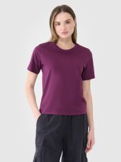 Акція на Футболка бавовняна жіноча 4F 4FWSS25TTSHF1991-50S XL Бордова від Rozetka