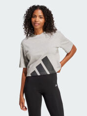 Акція на Футболка бавовняна оверсайз коротка жіноча Adidas W Bl Sj Bf T JG8738 M Mgreyh/Black від Rozetka