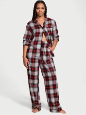 Акція на Піжама (сорочка + штани) жіноча бавовняна Victoria's Secret 26923074 XS Сіра від Rozetka
