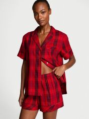 Акція на Піжама (сорочка + шорти) жіноча бавовняна Victoria's Secret 26926772 XS Червона від Rozetka
