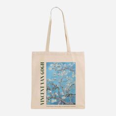Акція на Сумка еко-шопер тканинна Bookopt Vincent Van Gogh Almond Blossom BK4098 Бежева від Rozetka