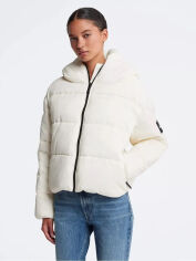 Акція на Куртка зимова коротка жіноча Calvin Klein 54419774 XL Біла від Rozetka