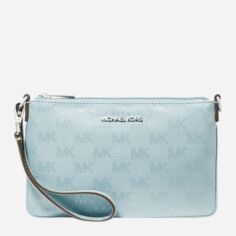 Акція на Сумка багет сідло жіноча маленька тканинна Michael Kors 597432463 Блакитна від Rozetka