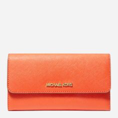Акція на Гаманець жіночий шкіряний для карток Michael Kors 982990227 Помаранчевий від Rozetka