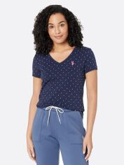 Акція на Футболка бавовняна жіноча U.S. Polo Assn 38703599 S Синя з принтом від Rozetka
