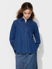 Акція на Сорочка джинсова жіноча Uniqlo 705742609 XS Синя від Rozetka