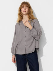 Акція на Сорочка оверсайз жіноча Uniqlo 259474216 XL Сіра від Rozetka