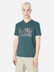 Акція на Футболка бавовняна довга чоловіча Armani Exchange 924423253 S Зелена з принтом від Rozetka