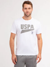 Акція на Футболка бавовняна довга чоловіча U.S. Polo Assn 166364668 XL Біла з принтом від Rozetka