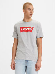 Акція на Футболка бавовняна довга чоловіча Levi`s 662199498 S Сіра з принтом від Rozetka