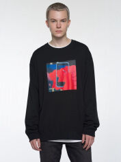 Акція на Світшот оверсайз чоловічий Uniqlo 517882840 2XL Чорний з принтом від Rozetka