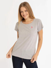Акція на Футболка бавовняна жіноча U.S. Polo Assn 215569-2F00A(LIGHT GRAY HEATHER) S Сіра від Rozetka