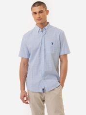 Акція на Сорочка бавовняна літня чоловіча U.S. Polo Assn 11C336-VP00A(WINDSURFER BLUE) M Блакитна від Rozetka