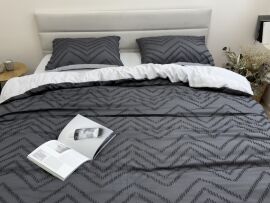 Акція на Комплект постільної білизни Ecotton Полуторний 150х215 см Grey Полісатин від Rozetka