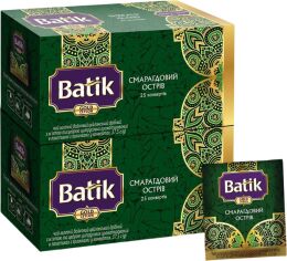 Акція на Упаковка зеленого чаю Batik GOLD Смарагдовий Острів 25 конвертів по 1.5 г х 2 пачки від Rozetka