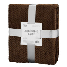 Акція на Плед Jacquard Braid Ardesto коричневый 160х200 см від Podushka