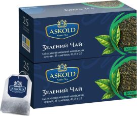 Акція на Упаковка зеленого чаю Askold Noble tea Байховий китайський дрібний 25 пакетиків по 1.75 г х 2 шт від Rozetka