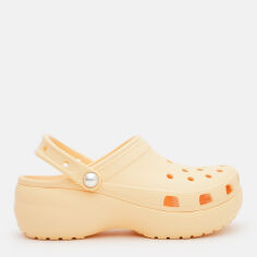 Акція на Жіночі крокси Crocs Classic Platform Pearl Clog GdH 211231-78Z 39-40 (W9) 25 см Golden Hour від Rozetka